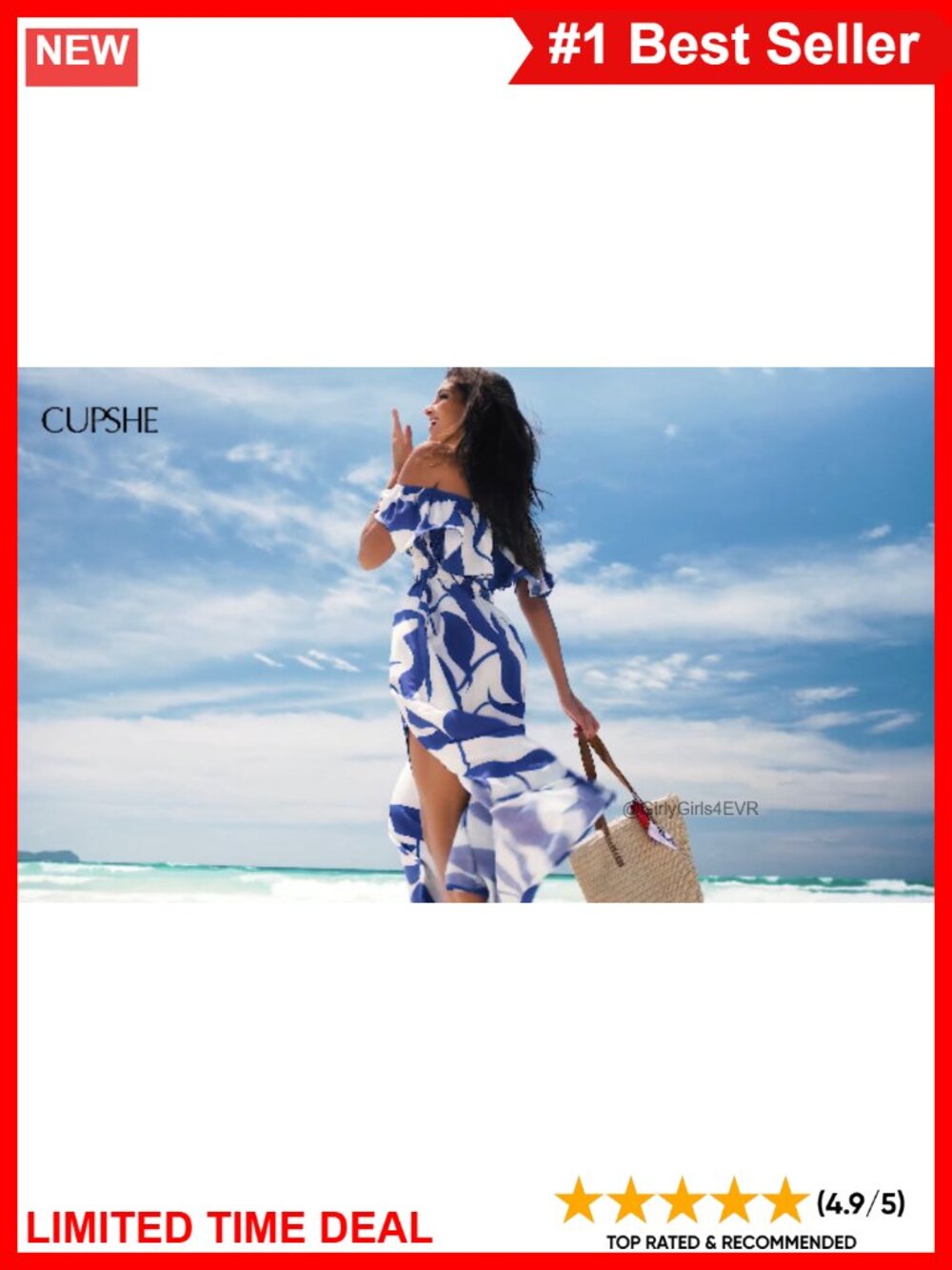 Ruffle Floral Maxi Dress Off Shoulder Backless Beach Summer - Picture 4 of 4